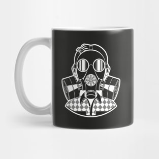 Little boy with gas mask. Mug